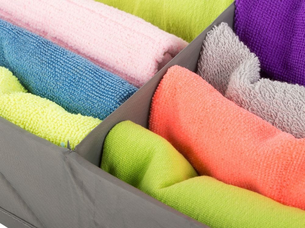 ORGANIZER DO SZUFLADY SZAFY NA BIELIZNE SKARPETKI UBRANIA Z PRZEGRODĄ SZARE